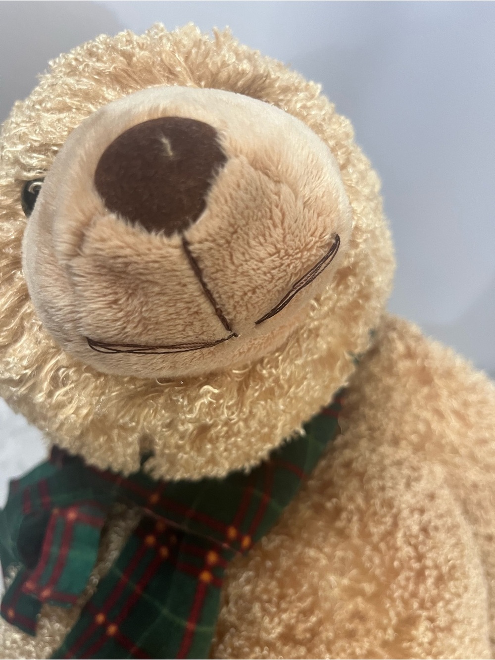 Vintage 90s Rare 30” Holiday Detailed Potbelly Plush Bear with Wide Wool Scarf - Picture 13 of 15